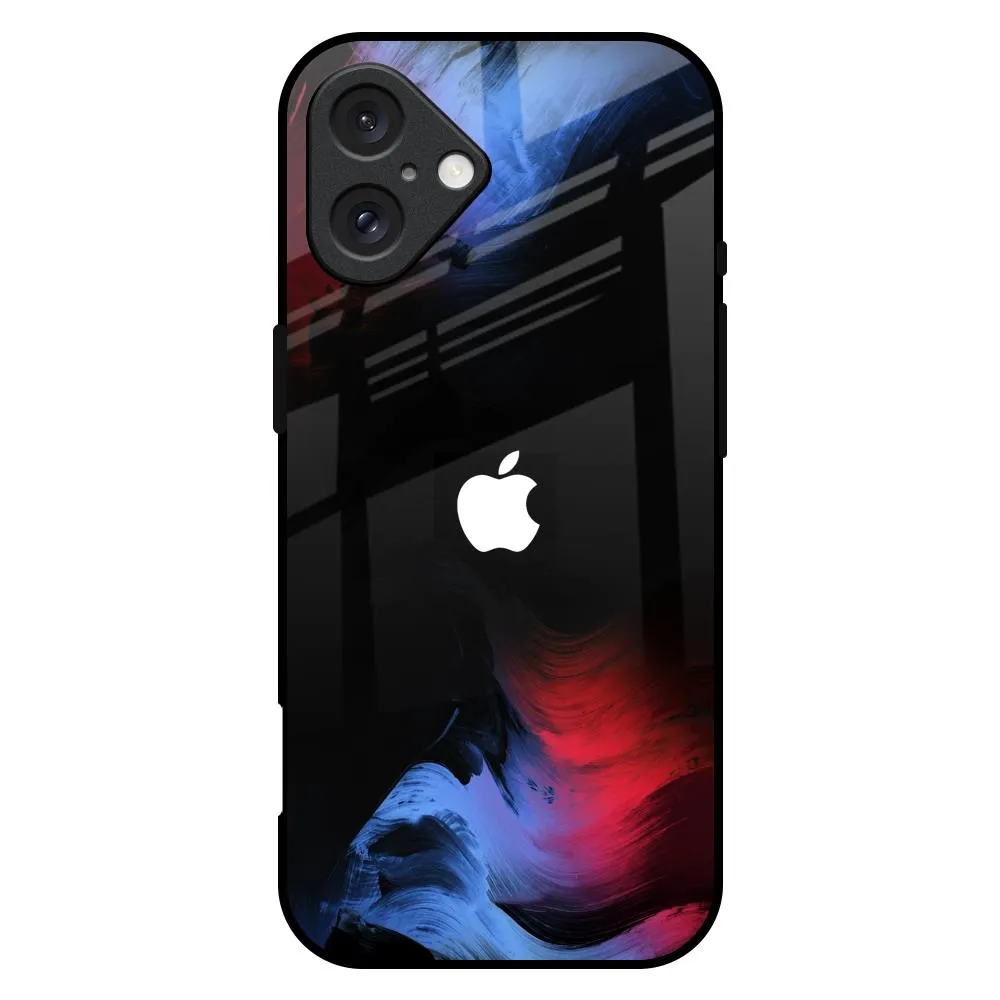 Fine Art Wave Glass Case for iPhone 16 Plus Stylish Cover Creative Artwork