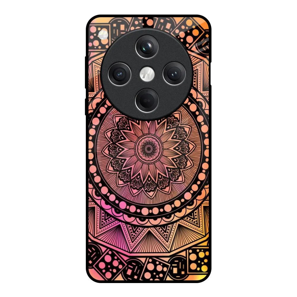 Smooth Edges Floral Mandala Glass Case for Oppo Find X8 5G