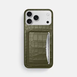 Slim Card Case For iPhone 17 Pro Max In Alligator Hybrid Form