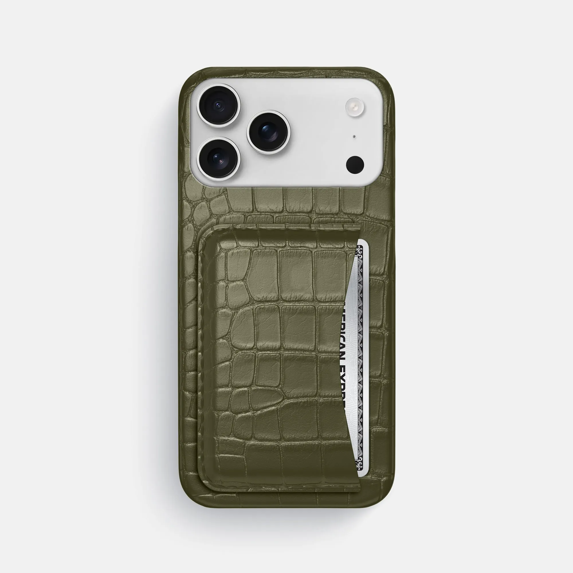 Slim Card Case For iPhone 17 Pro Max In Alligator Hybrid Form