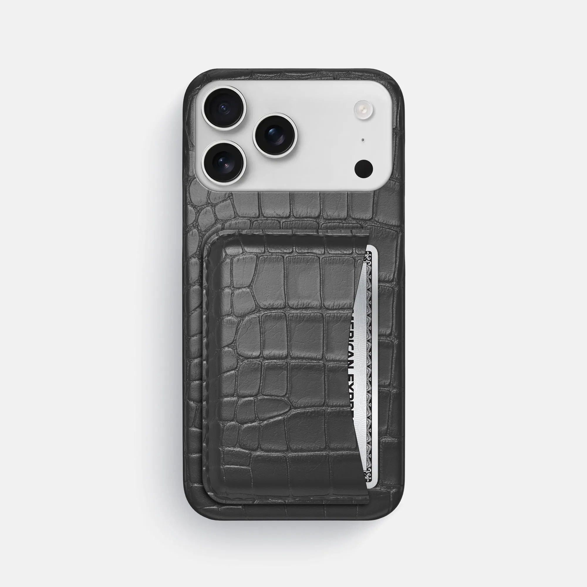 Vivid Pattern Design Clear Surface Slim Card Case For iPhone 17 Pro Max In Alligator