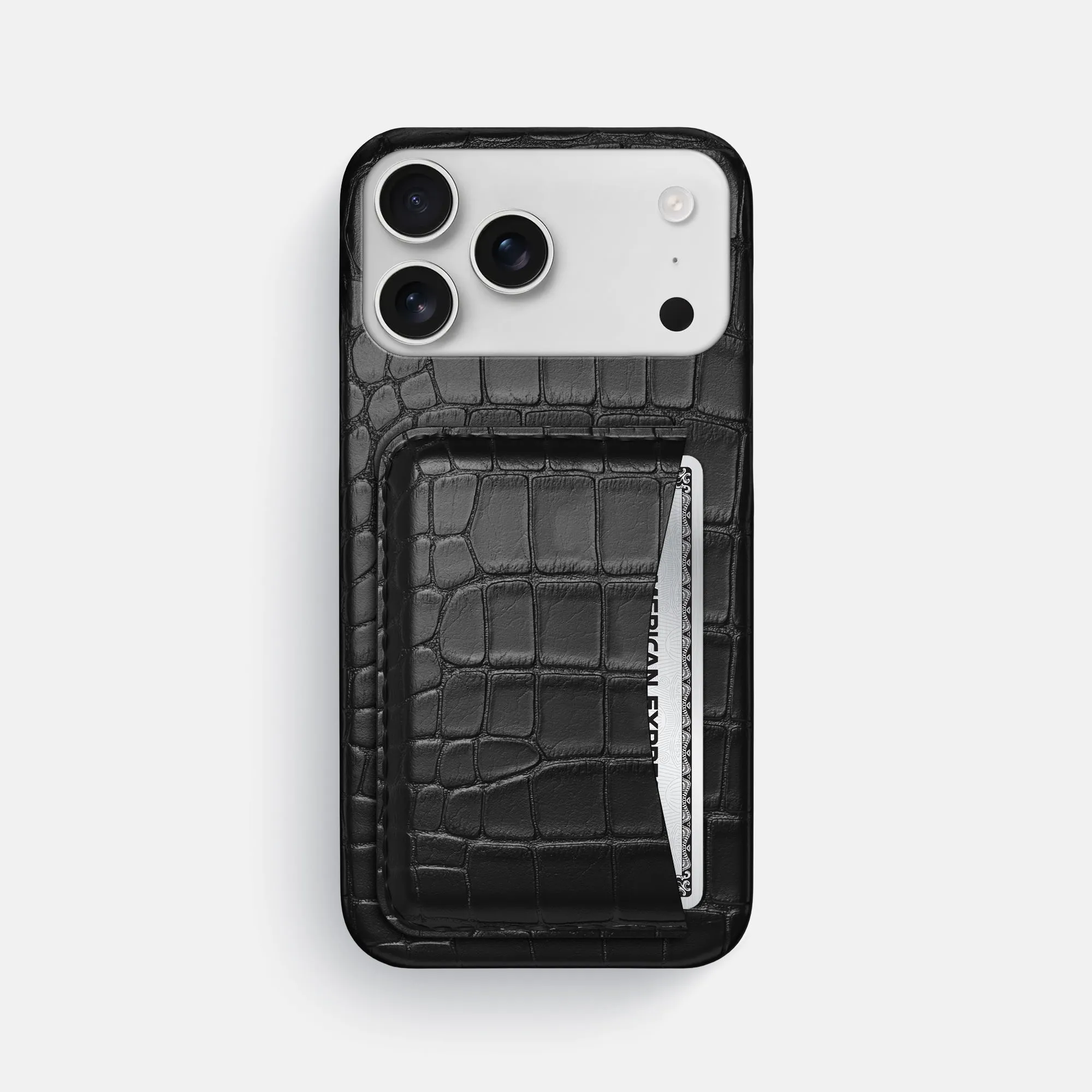 Luxury Look Durable Finish Slim Card Case For iPhone 17 Pro Max In Alligator