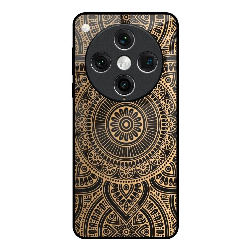Minimal Detail Texture Luxury Mandala Glass Case for Oppo Find x8 Pro