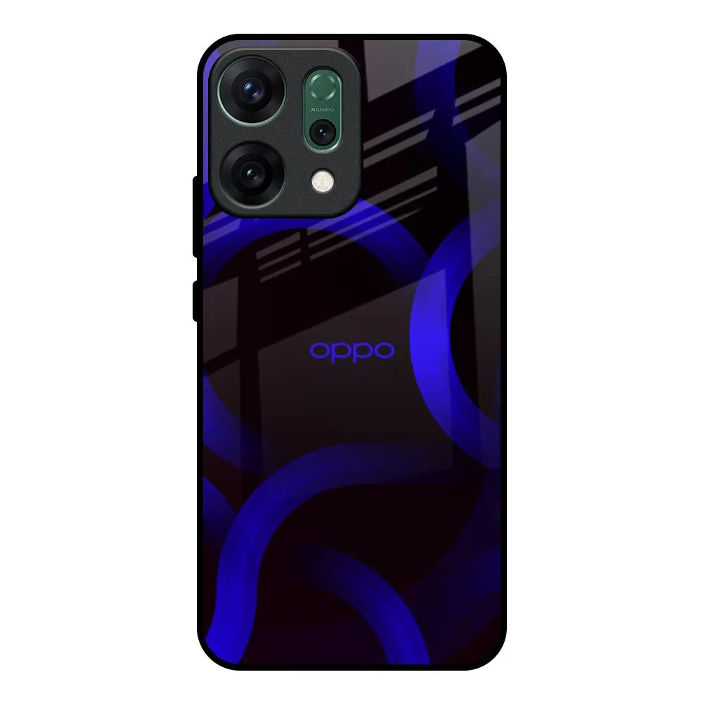 Polished Touch Protective Craft Blue Ring Light Glass Case for Oppo Reno14 Pro 5G
