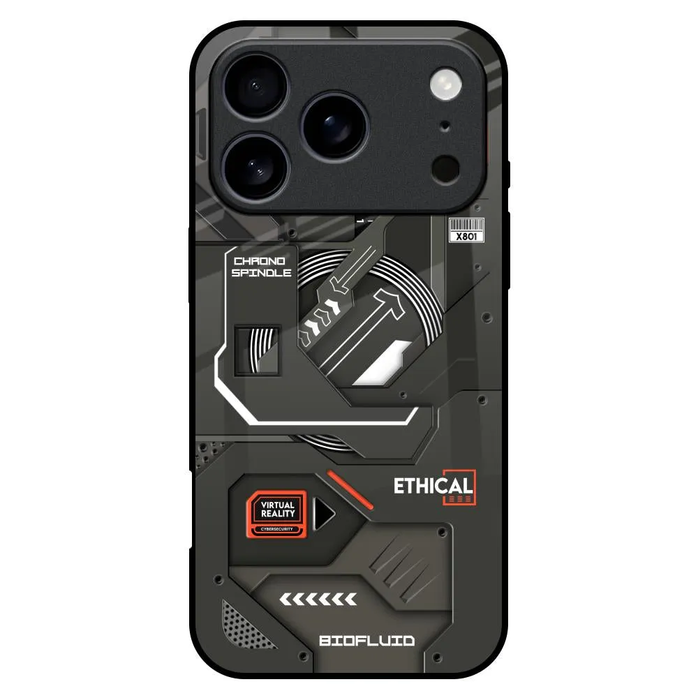 Raised Edges Tech Aesthetics Glass Case for iPhone 17 Pro Max