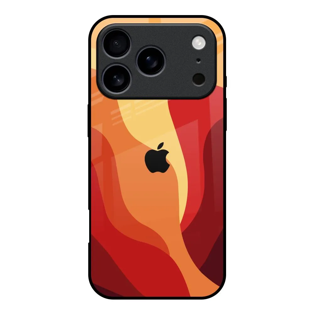 Elegant Pattern Design Smooth Coating Magma Color Pattern Glass Case for iPhone 17 Pro