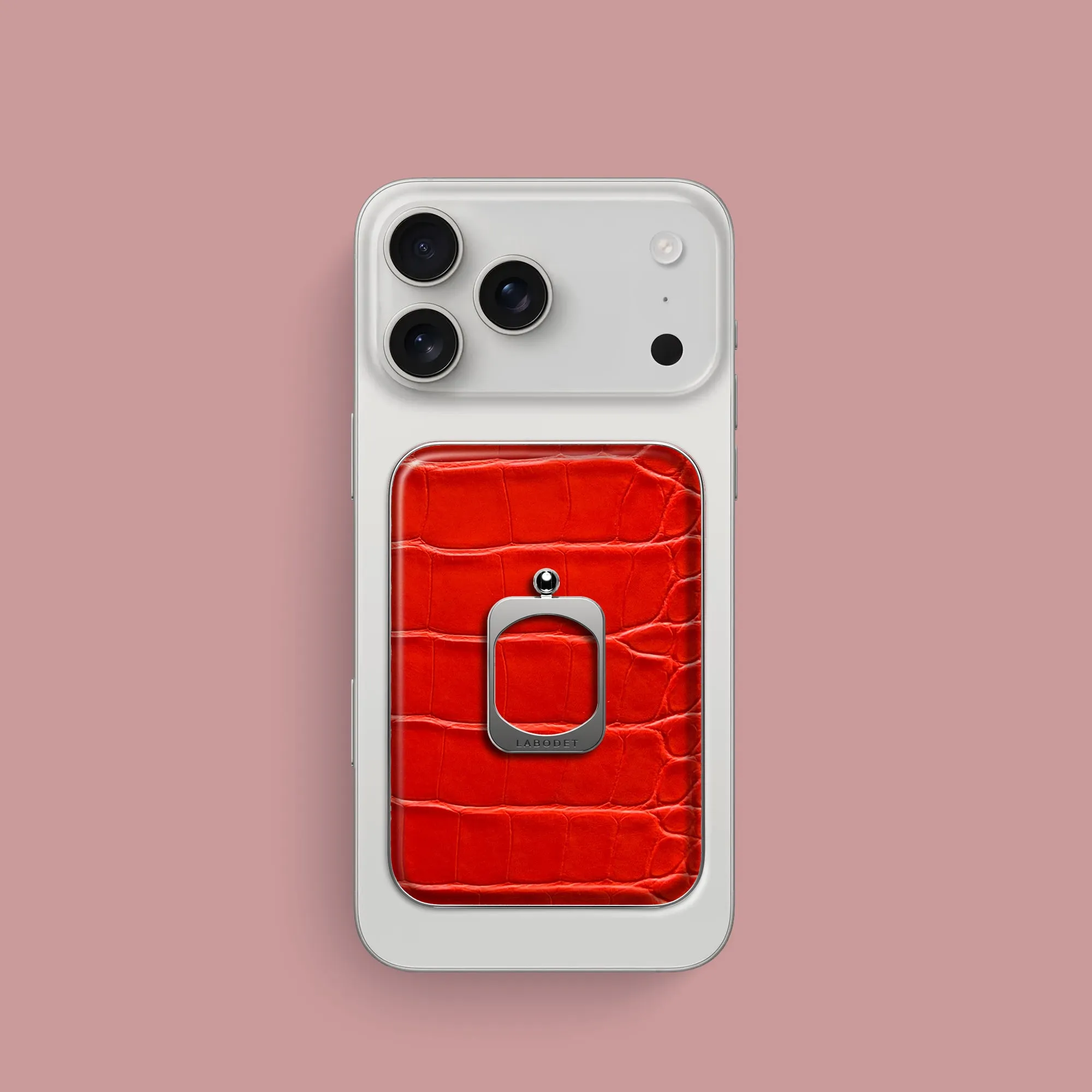 MagSafe Ring Deep Coral For iPhone 17 Pro In Alligator Fashionable Texture Stylish Color