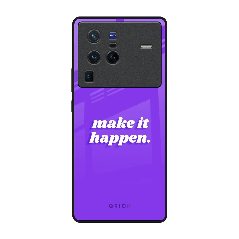 Portable Grip Transparent Shell Make it Happen Glass Case for Vivo X80 Pro 5G