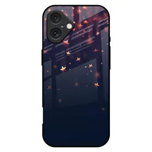 Falling Stars Glass Case For iPhone 16 Plus Lightweight Protection Durable Texture Build