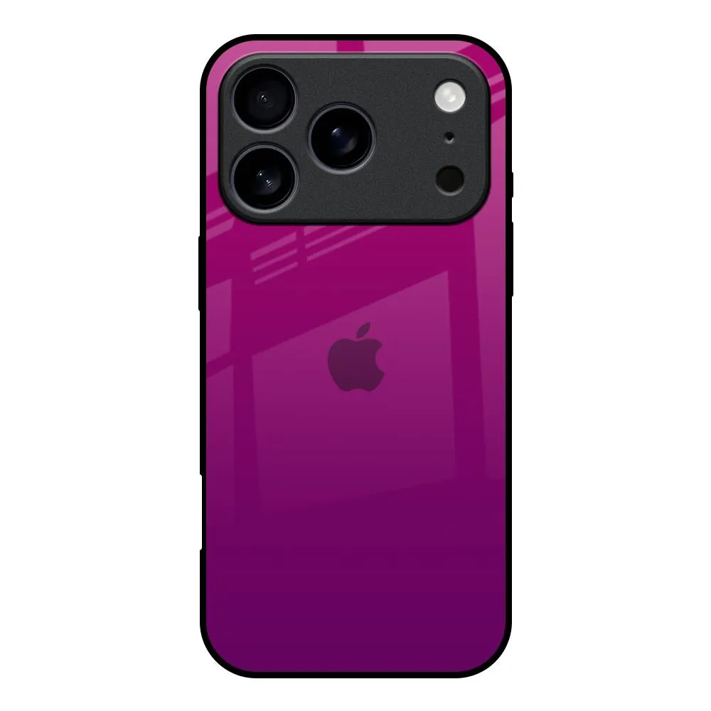 Durable structure Smooth Pattern Finish Magenta Gradient Glass Case For iPhone 17 Pro