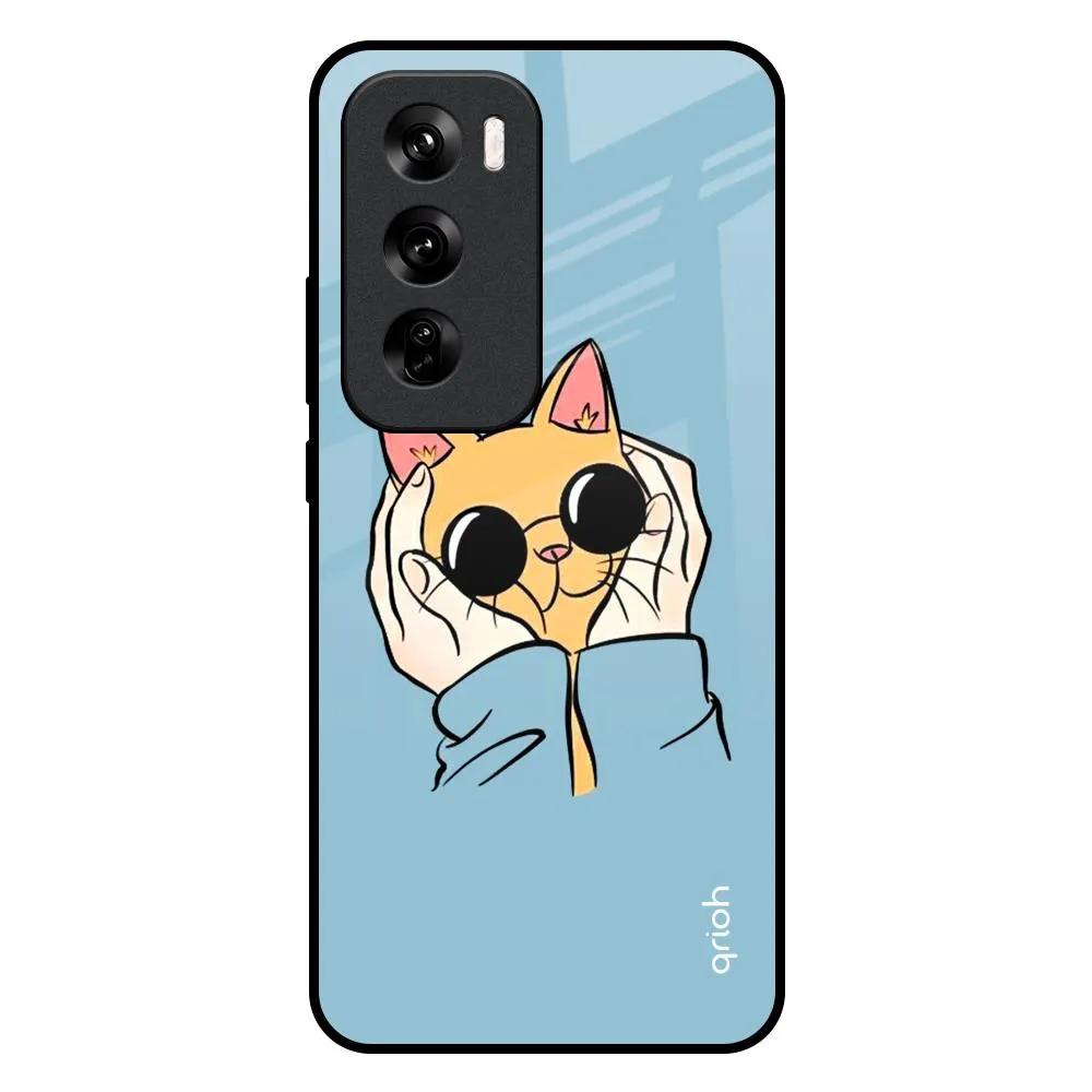 Matte Design Texture Protective Design Texture Adorable Cute Kitty Glass Case For Oppo Reno 12 5G