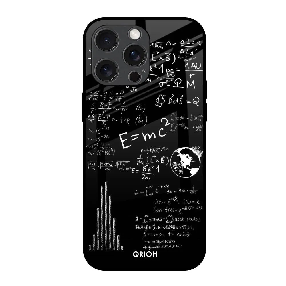 Colorful Pattern Funny Math Glass Case for iPhone 15 Pro Max