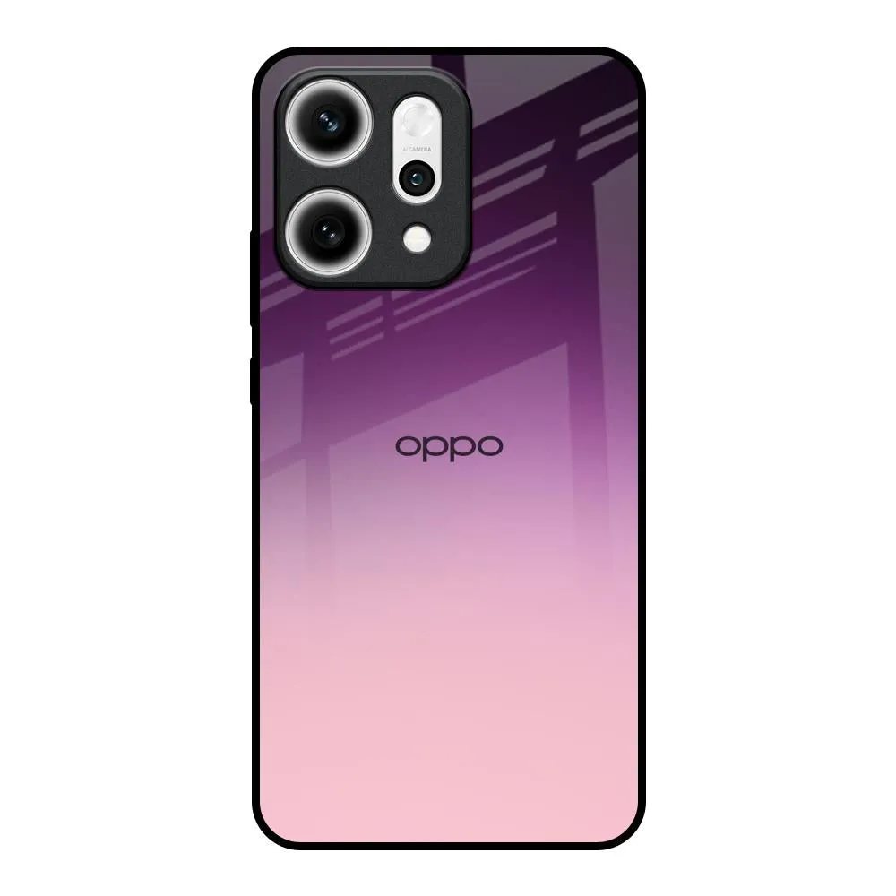 Minimal Aesthetic Touch Rugged Build Purple Gradient Glass case for Oppo Reno14 5G