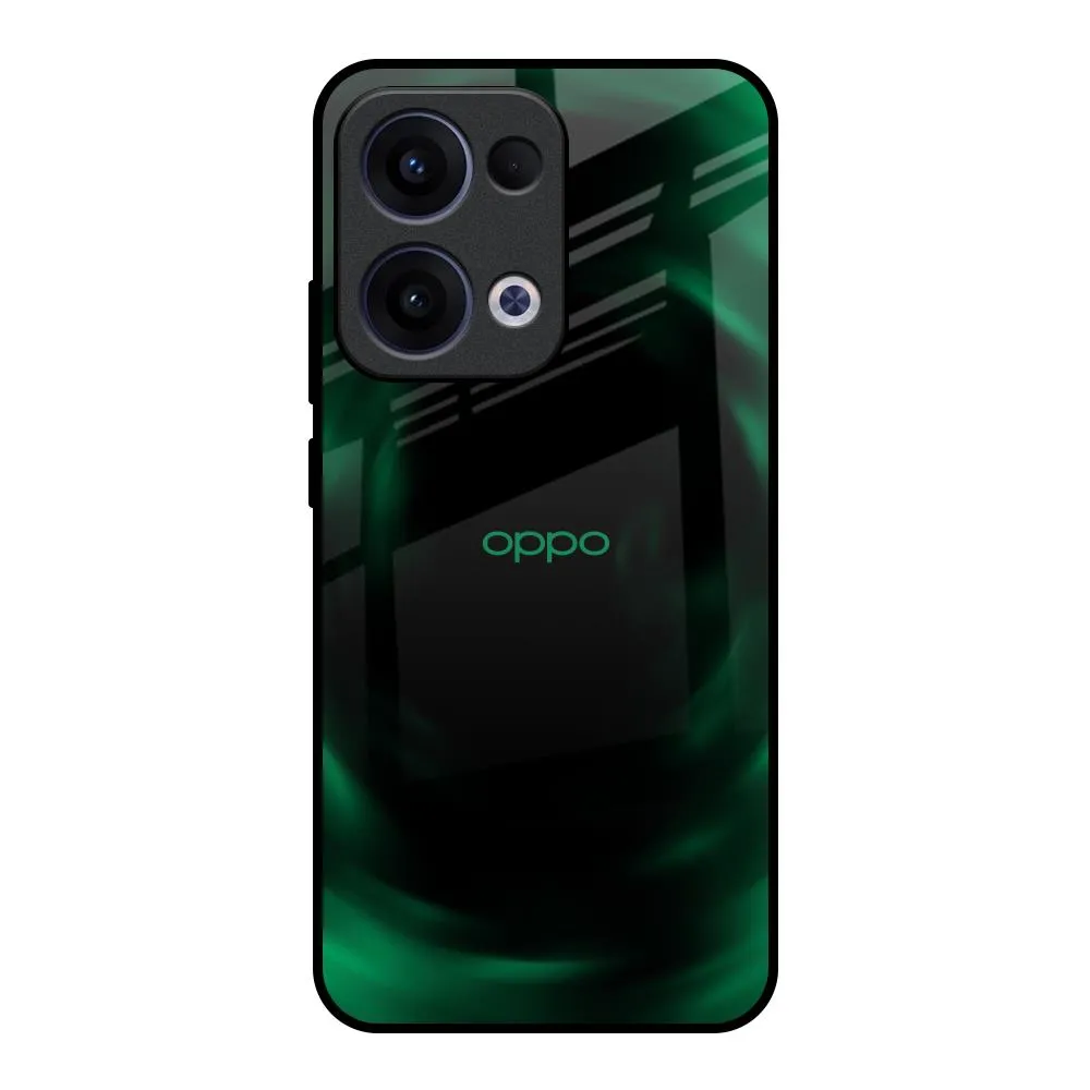 Comfort grip design Shock Absorber Green Well Glass Case for Oppo Reno13 5G