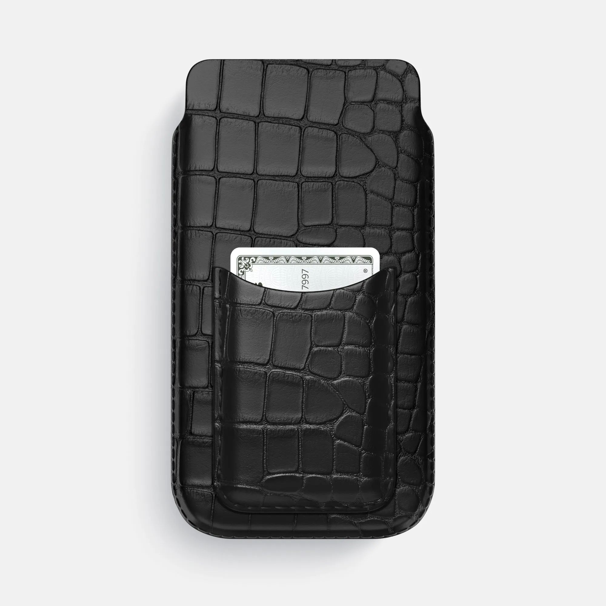 Raised Edges Durable Shell Pouch Card Case For iPhone 17 Pro Max In Alligator