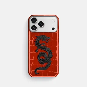 Flexible Design Classic Case With Carbon Dragon For iPhone 17 Pro In Shiny Alligator
