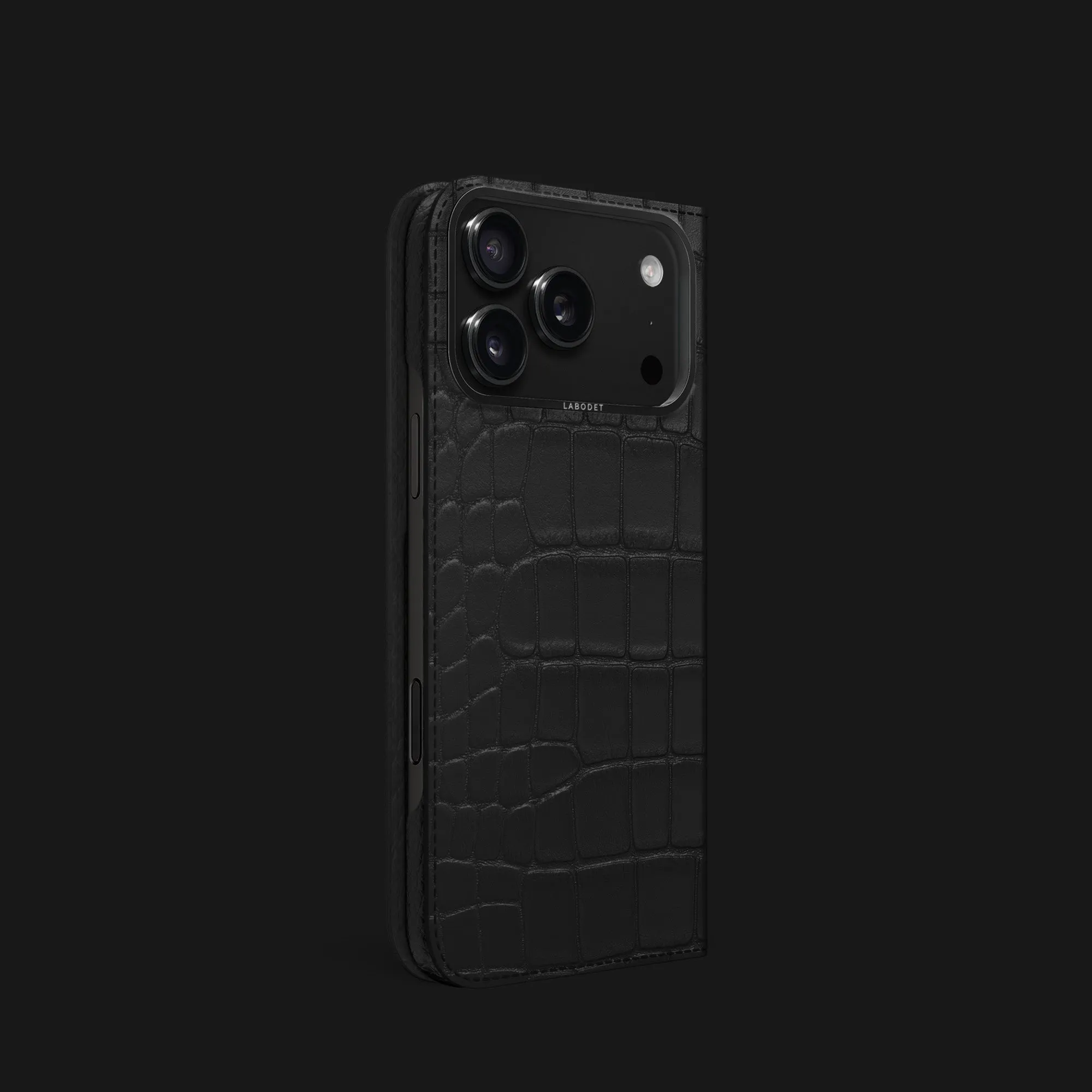 Folio Case Edition Black For iPhone 17 Pro In Alligator Soft Edge Look