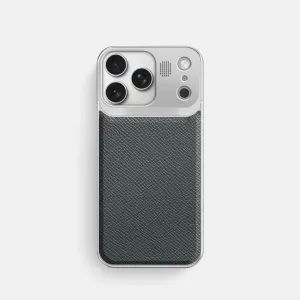 Metal Case For iPhone 17 Pro In Epsom-Style Calf Creative Pattern Minimal Build Texture