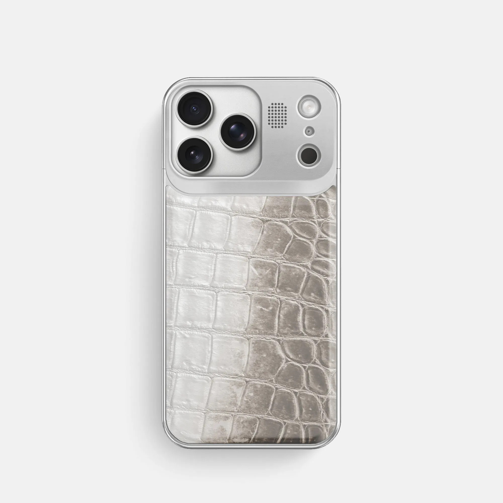 Fashionable Texture Metal Case For iPhone 17 Pro In Himalayan Crocodile