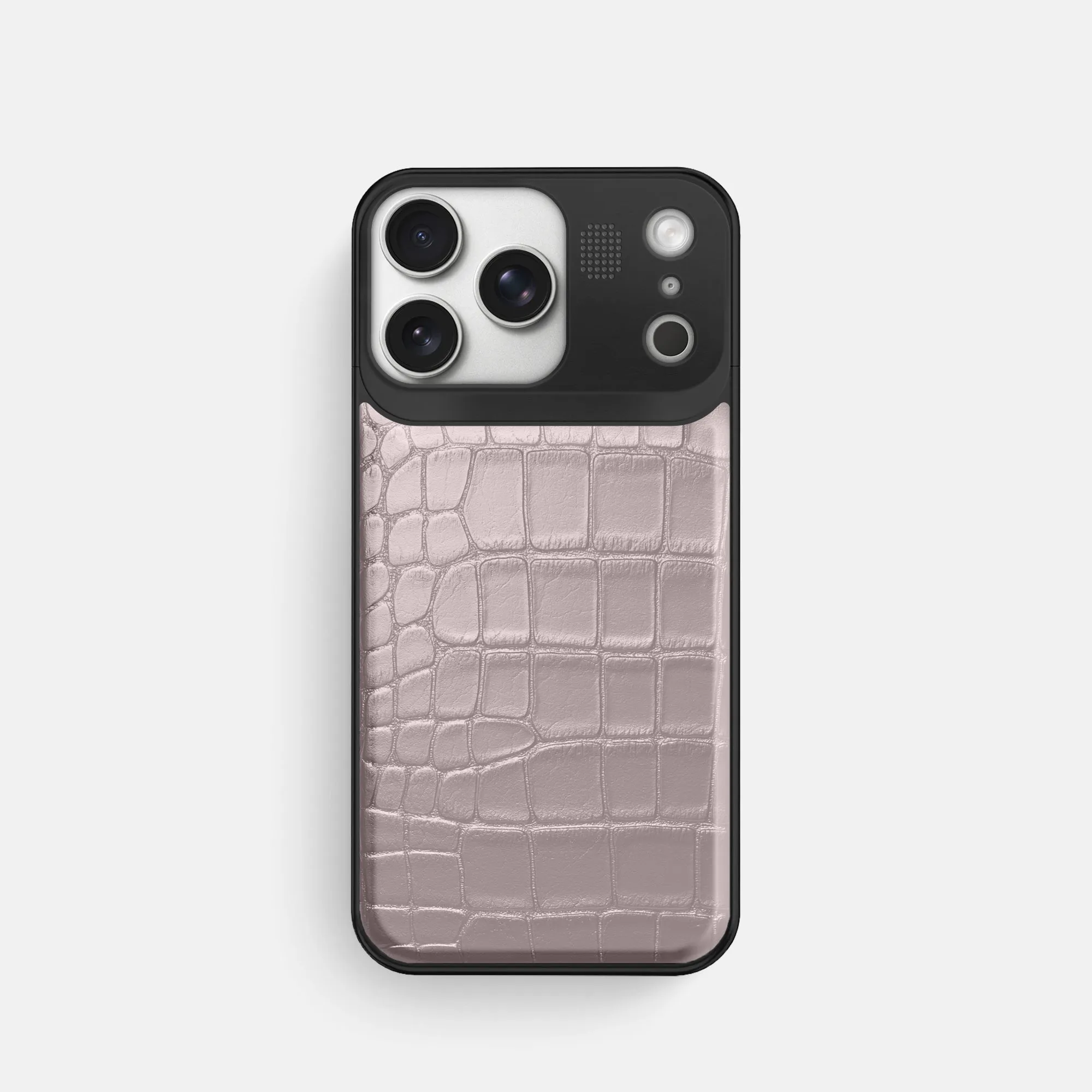Stylish Layer Texture Metal Case For iPhone 17 Pro In Metallic Alligator