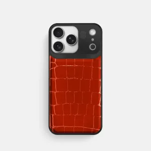 Premium Grip Polished Surface Metal Case For iPhone 17 Pro In Shiny Alligator