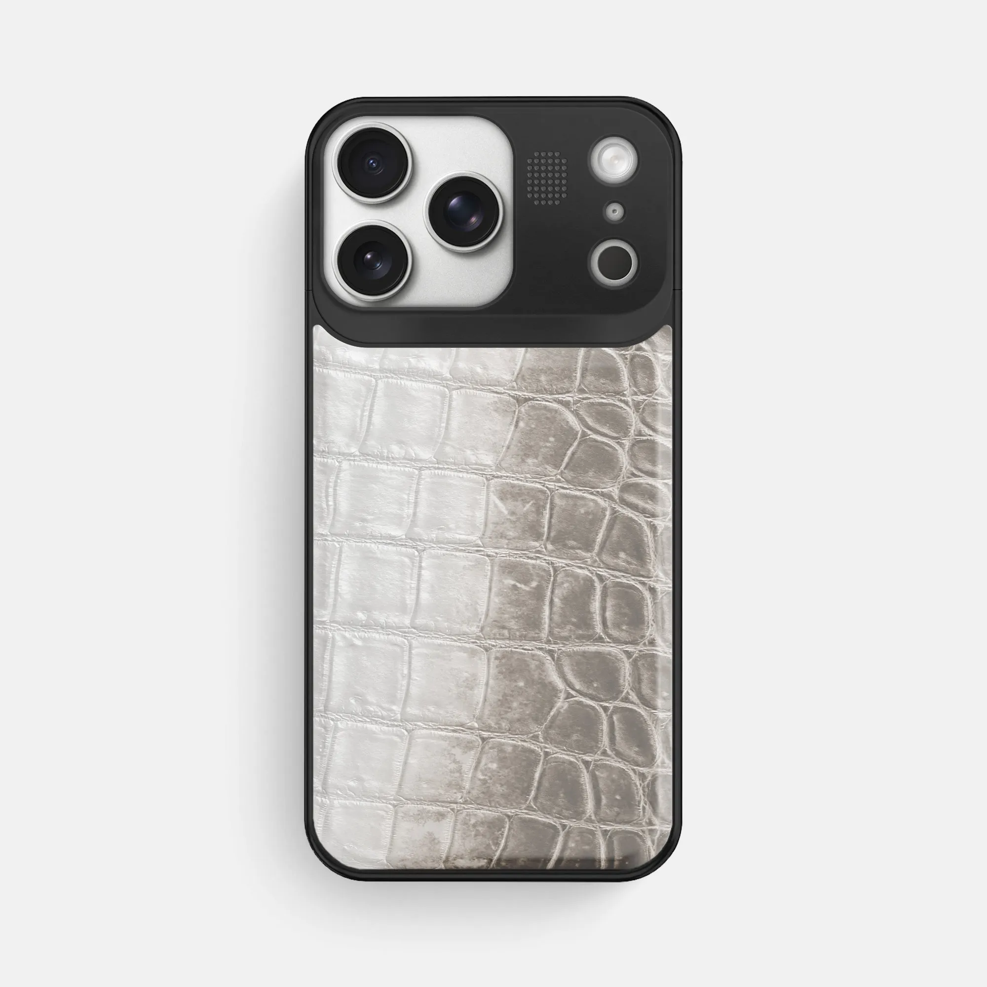 Flexible Layer Design Elegant Pattern Design Metal Case For iPhone 17 Pro Max In Himalayan Crocodile