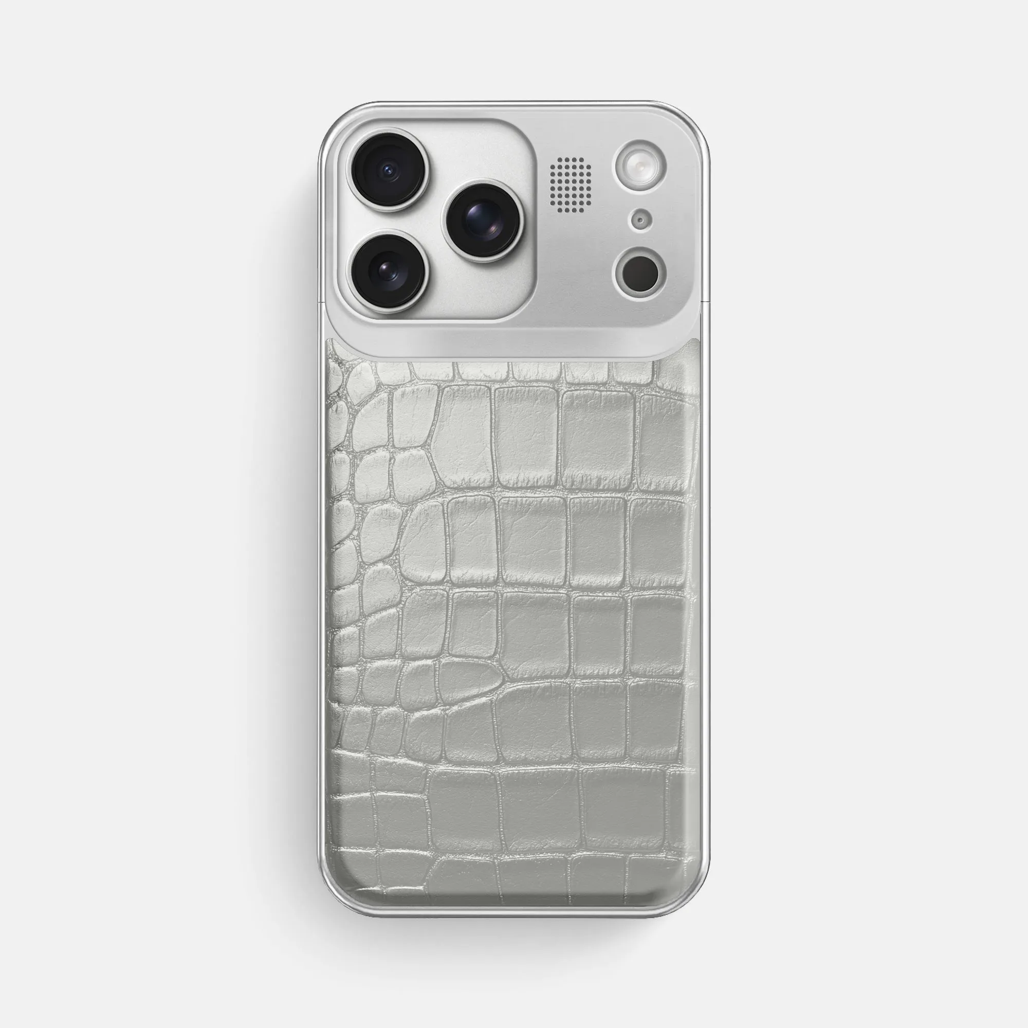Metal Case For iPhone 17 Pro Max In Metallic Alligator Matte Layer