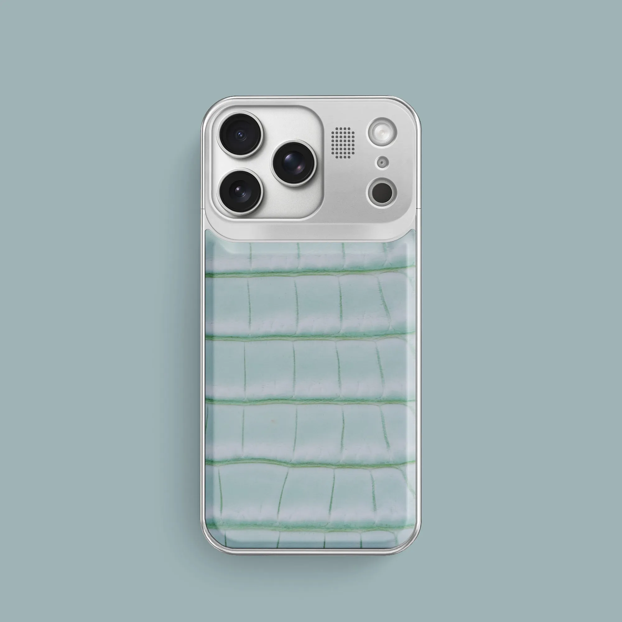 Metal Case Mint Gum For iPhone 17 Pro In Alligator Soft edges