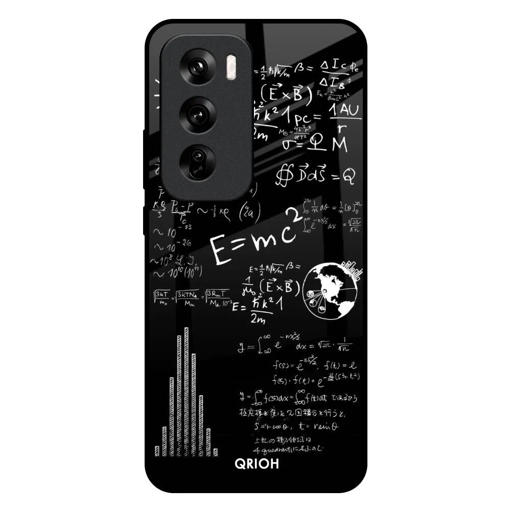 Dual Layer Funny Math Glass Case for Oppo Reno 12 5G