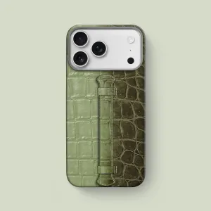 Protective Detail Color Pattern Center Handle Celadon Green For iPhone 17 Pro Max In Himalayan Crocodile