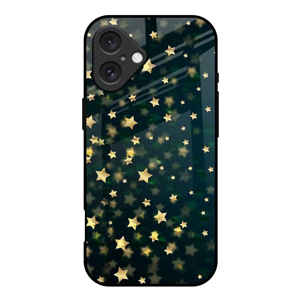 Dazzling Stars Glass Case For iPhone 16 Glossy Finish Look