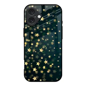 Dazzling Stars Glass Case For iPhone 16 Glossy Finish Look