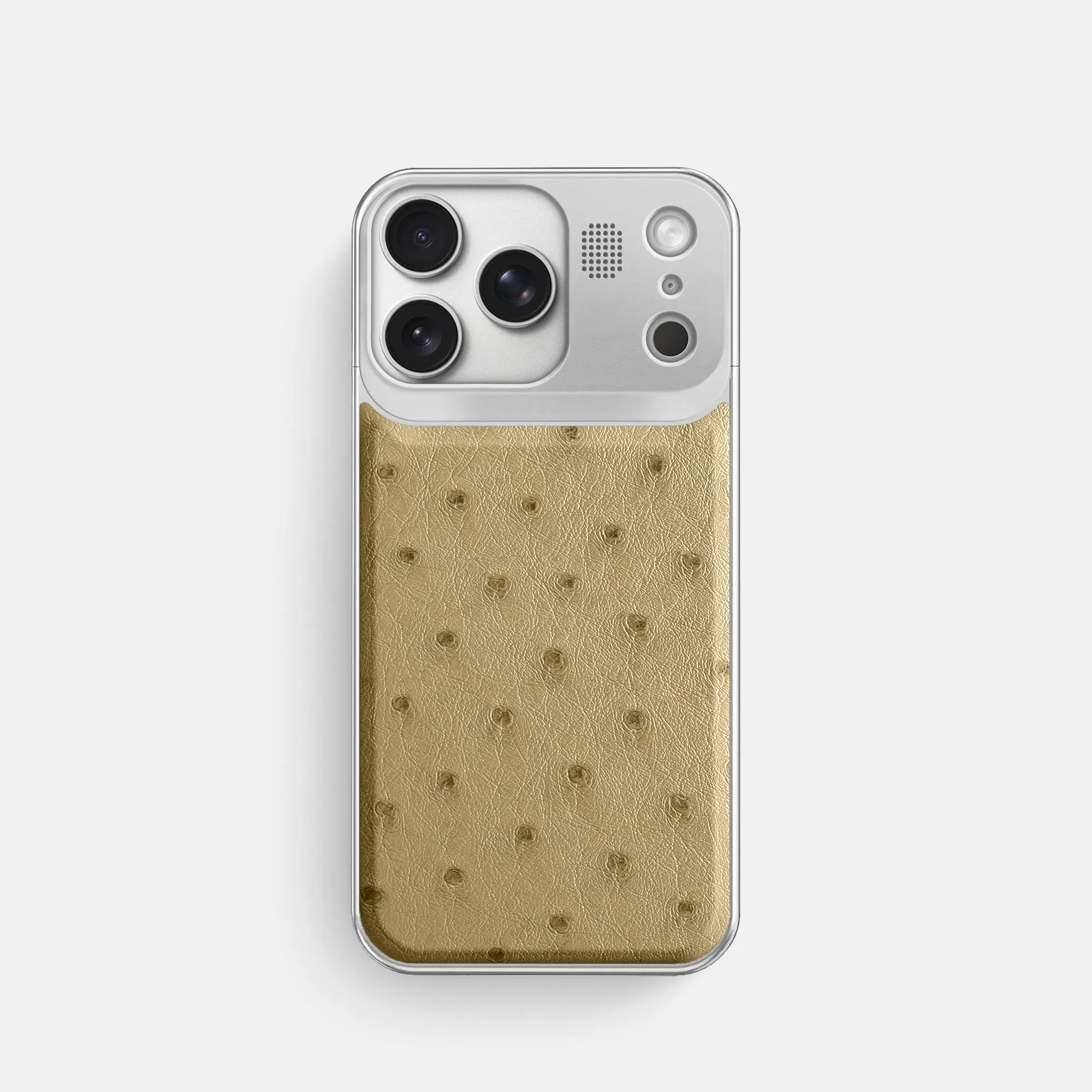 Metal Case For iPhone 17 Pro In Ostrich Polished Style Sleek Edge Design