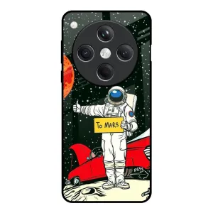 Shock Surface Glossy Pattern Astronaut on Mars Glass Case for Oppo Find X8 5G