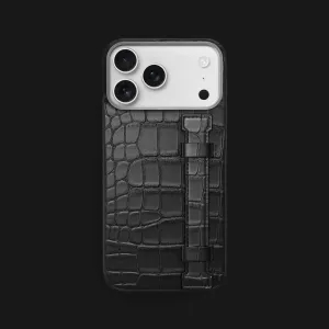 Refined Texture Handle Case Edition Black For iPhone 17 Pro Max In Alligator