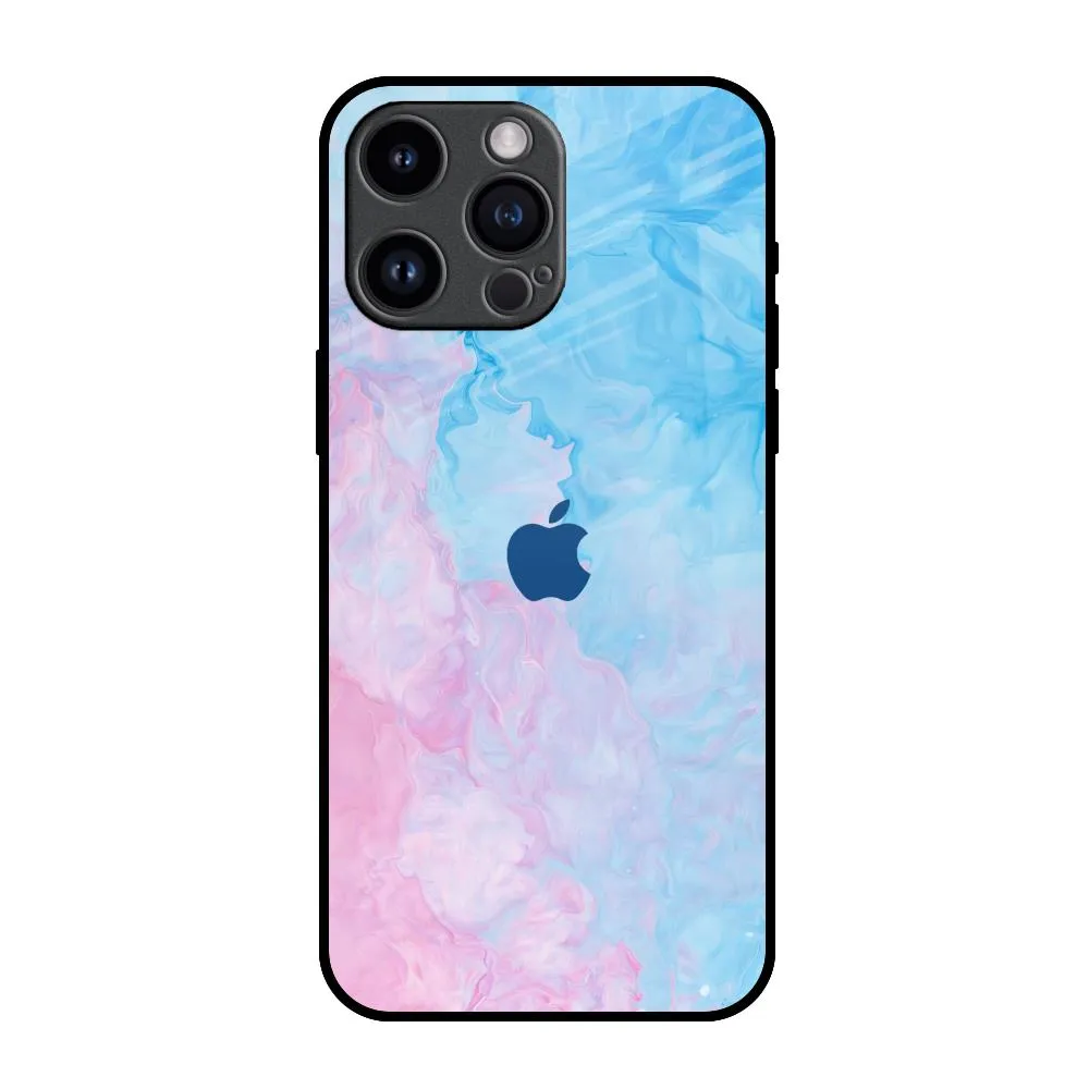 clean design Mixed Watercolor Glass Case for iPhone 14 Pro Max