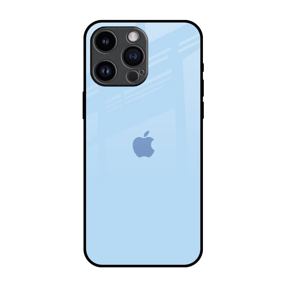 Pastel Sky Blue Glass Case for iPhone 14 Pro Max Vivid Surface