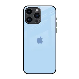 Pastel Sky Blue Glass Case for iPhone 14 Pro Max Vivid Surface