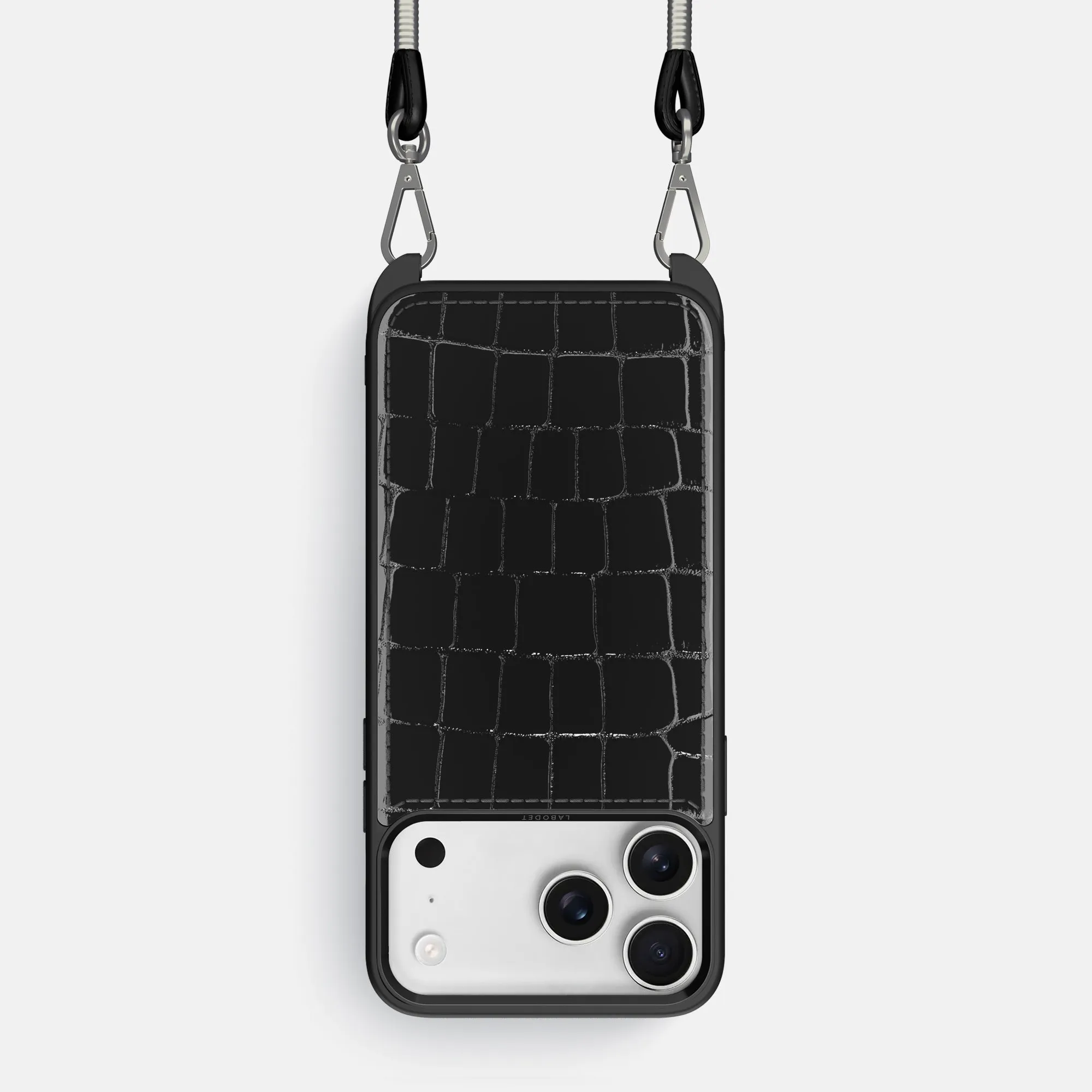 Crossbody Sport Case For iPhone 17 Pro In Shiny Alligator Frosted surface
