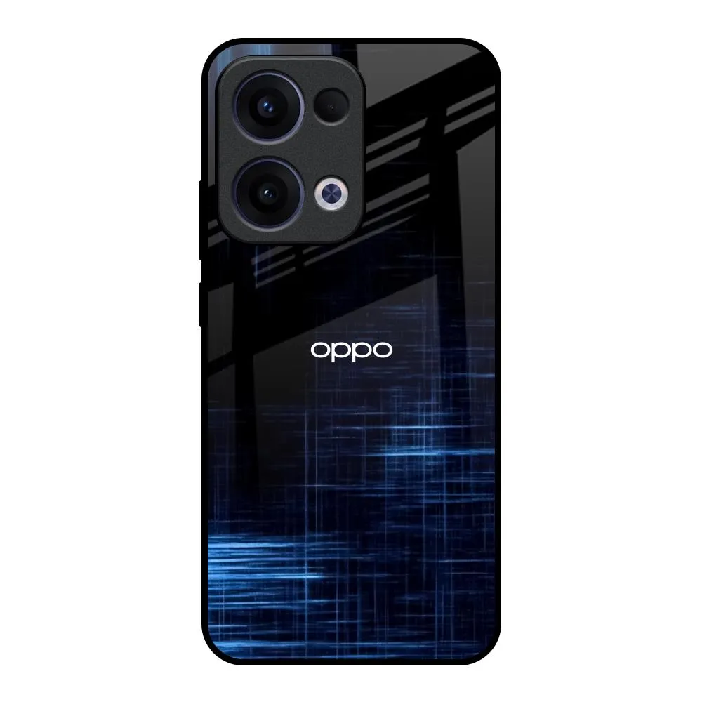 Tactile Buttons Chic Accessory Blue Scratch Glass Case for Oppo Reno13 5G