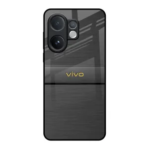 Grey Metallic Glass Case For Vivo V60 5G Versatile Design Minimal Pattern Texture