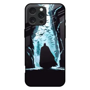 Soft Build Texture Sleek Surface Dark Man In Cave Glass Case for iPhone 16 Pro Max