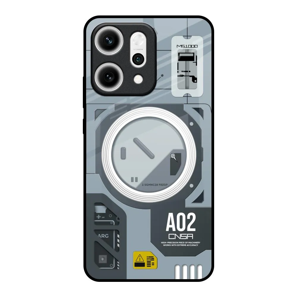 Glossy Look Carbon Fiber Modern Technology Glass Case for Oppo Reno14 5G