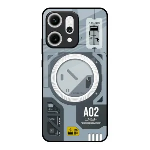 Glossy Look Carbon Fiber Modern Technology Glass Case for Oppo Reno14 5G