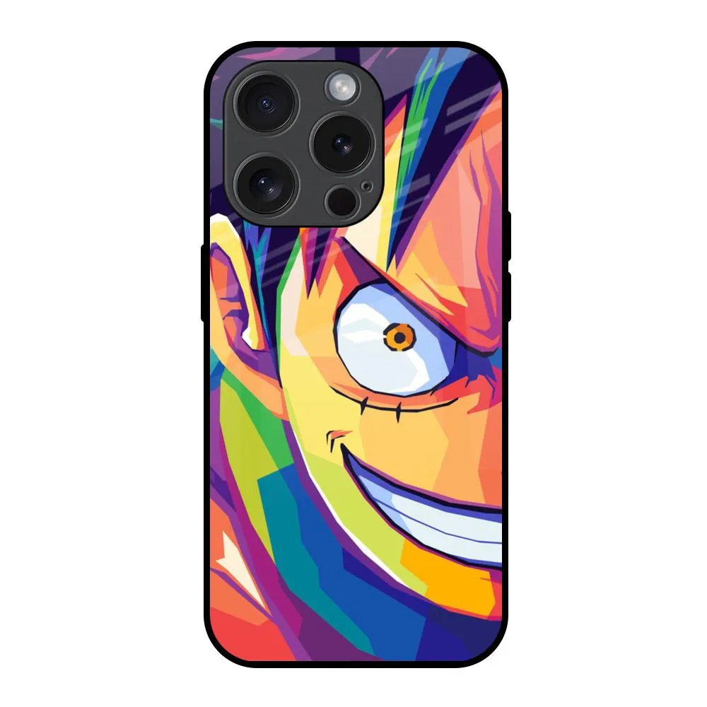 Monkey Wpap Pop Art Glass Case for iPhone 15 Pro Glossy Texture Layer