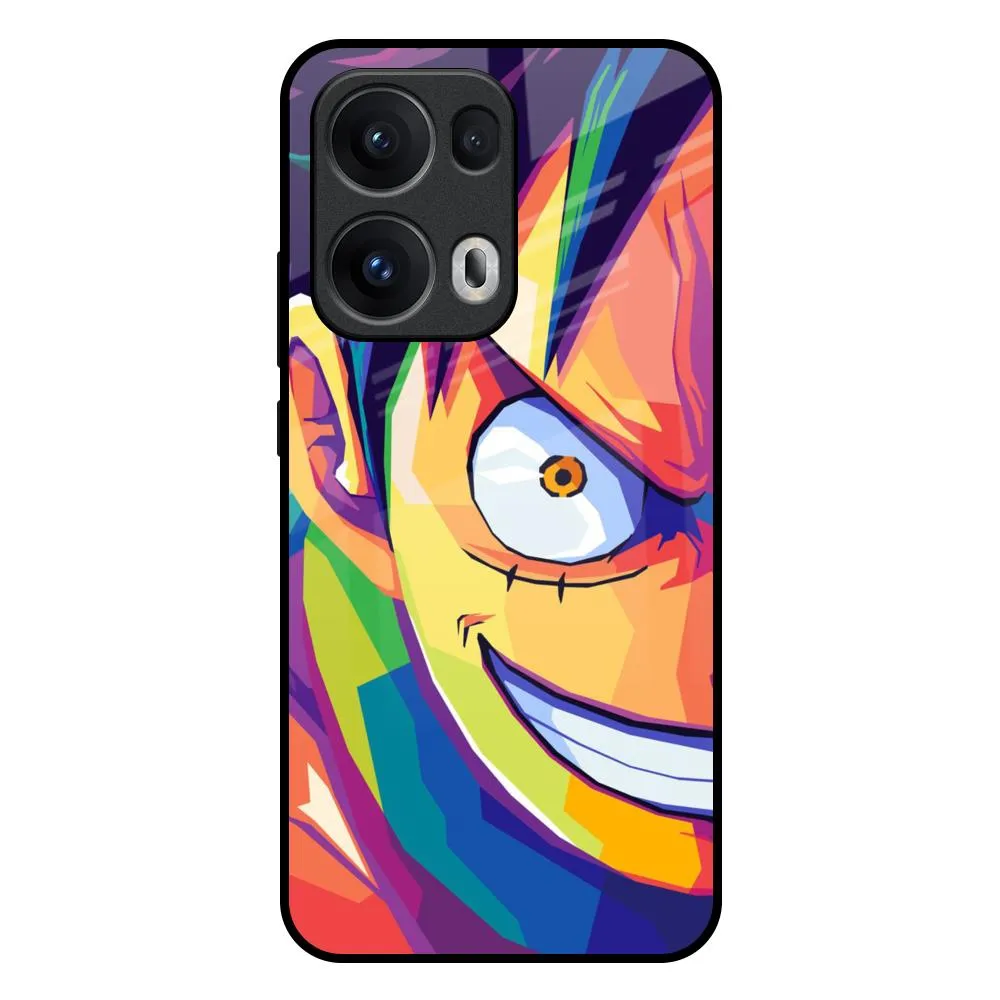 Gloss Finish Monkey Wpap Pop Art Glass Case for Oppo Reno13 Pro 5G