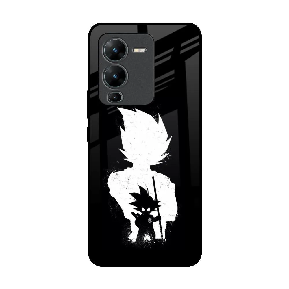 Smooth Look Texture Luxury Finish Monochrome Goku Glass Case for Vivo V25 Pro