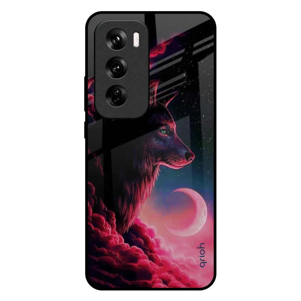 Moon Wolf Glass Case for Oppo Reno 12 5G Modern Design Texture Compact Feel