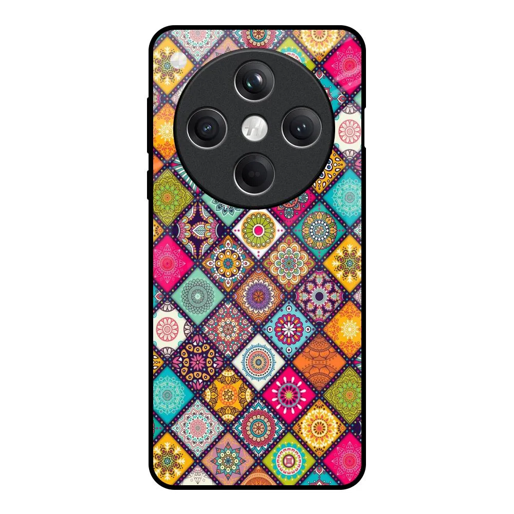Durable Finish Multicolor Mandala Glass Case for Oppo Find X8 5G