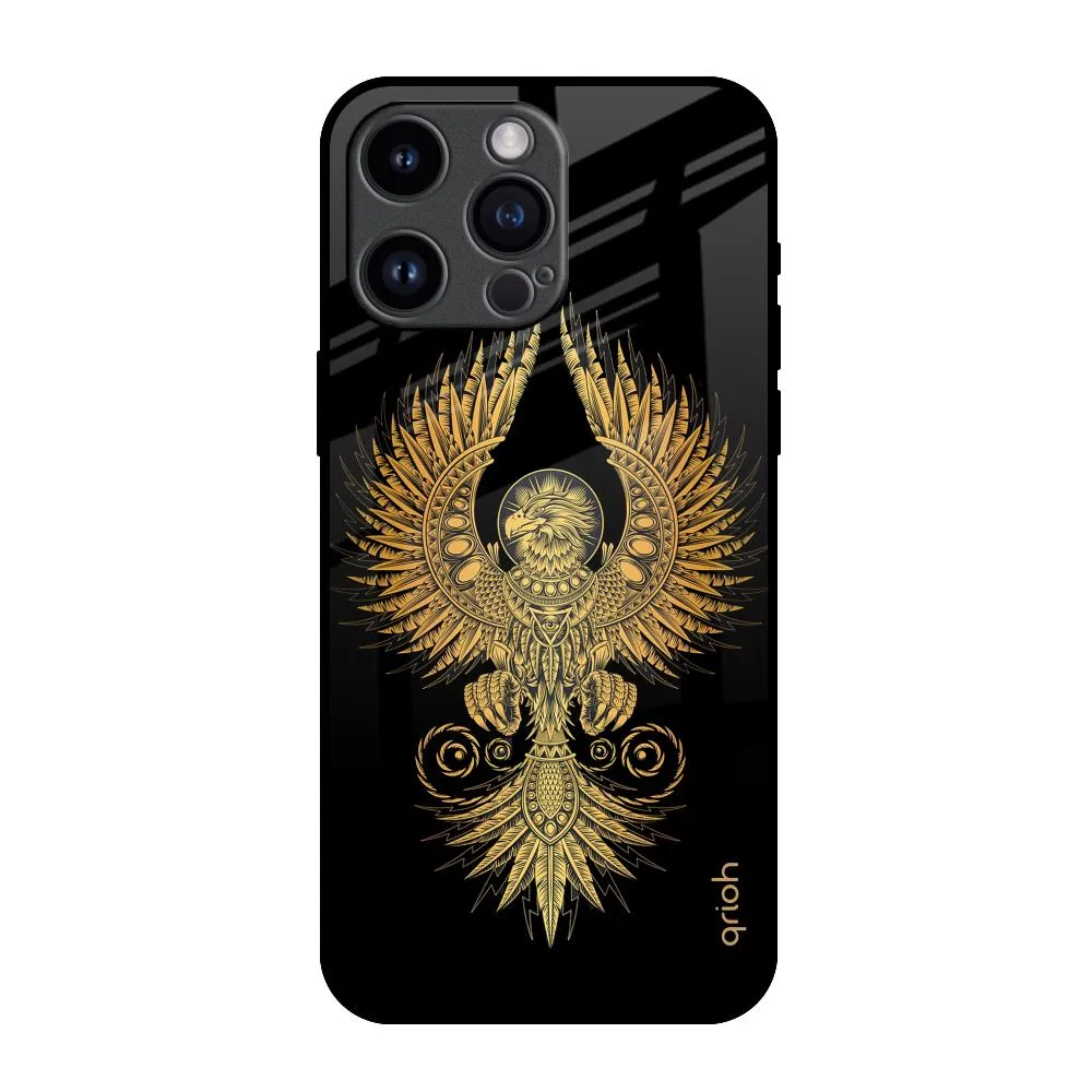 Mythical Phoenix Art Glass Case for iPhone 14 Pro Max Colorful Finish Soft Layer Texture